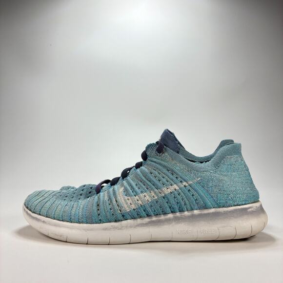 Nike Free RN Flyknit Blue Running Shoes Sneakers Lightweight Women's Size 7 - Picture 4 of 9